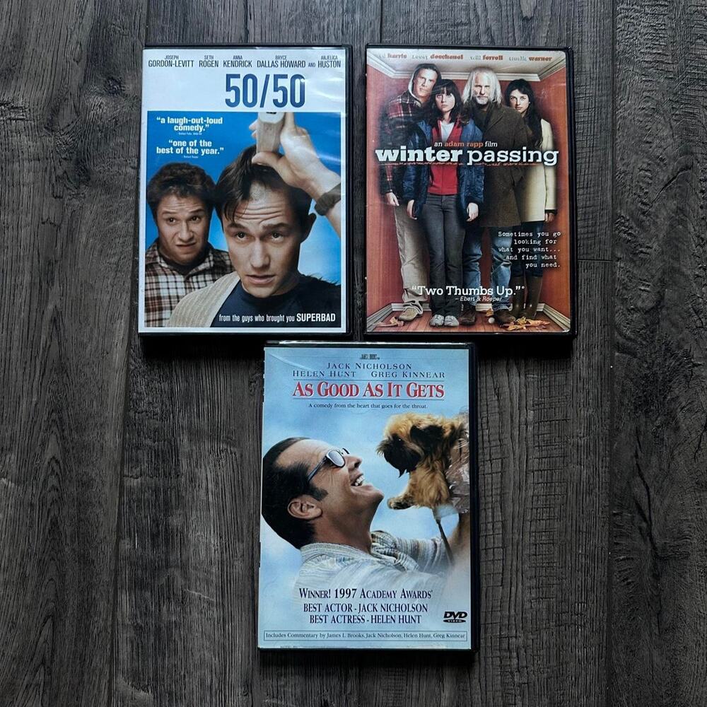 50/50 Winter Passing As Good As it Gets Drama DVD Movie Bundle Lot